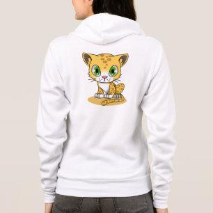 Cute baby leopard cartoon noemt vrouwenhaard hoodie