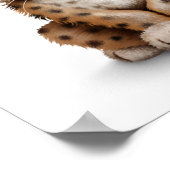 Cute Baby Leopard Cub Wearing Glasses on White Poster (Hoek)