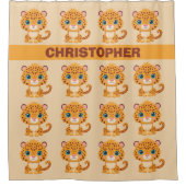 Cute Baby Leopard Safari Animal Kids Douchegordijn (Voorkant)