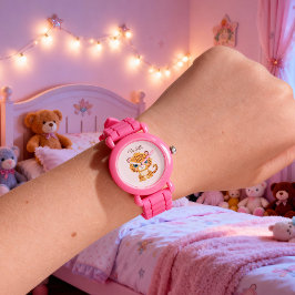 Cute Baby Leopard Safari Animal Kids Horloge