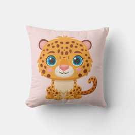 Cute Baby Leopard Safari Animal Kids Kussen