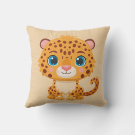 Cute Baby Leopard Safari Animal Kids Kussen