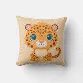 Cute Baby Leopard Safari Animal Kids Kussen (Voorkant)