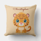 Cute Baby Leopard Safari Animal Kids Kussen (Voorkant)