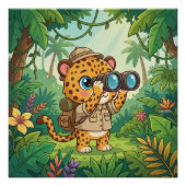 Cute Baby Leopard Safari Animal Kids Perfect Poster (Voorkant)