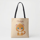 Cute Baby Leopard Safari Animal Kids Tote Bag (Voorkant)