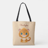 Cute Baby Leopard Safari Animal Kids Tote Bag (Achterkant)
