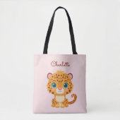 Cute Baby Leopard Safari Animal Kids Tote Bag (Voorkant)