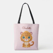 Cute Baby Leopard Safari Animal Kids Tote Bag (Achterkant)