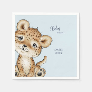 Cute Baby Leopard Shower Custom Servet
