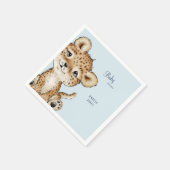 Cute Baby Leopard Shower Custom Servet (Hoek)