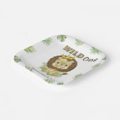 Cute Baby Lion 1st Birthday Theme Waterverf Papieren Bordje (Gebogen)