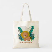 Cute Baby Lion Animal Oerwoud Fun Personaliseren Tote Bag (Achterkant)