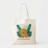 Cute Baby Lion Animal Oerwoud Fun Personaliseren Tote Bag (Voorkant)