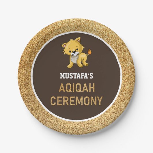 Cute Baby Lion Aqiqah Papieren Bordje (Voorkant)