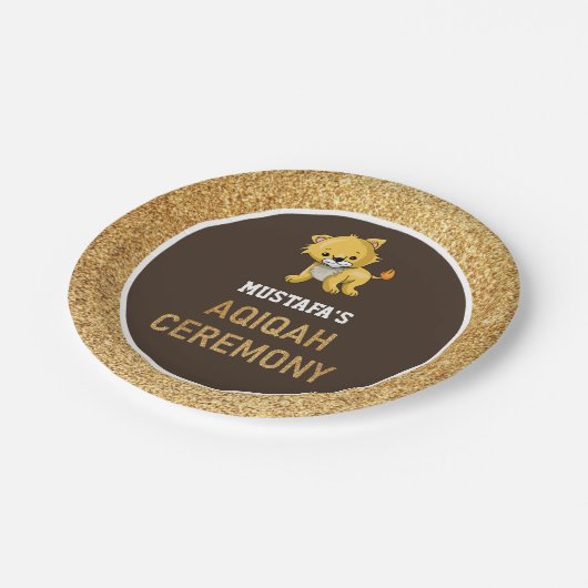 Cute Baby Lion Aqiqah Papieren Bordje (Gekanteld)