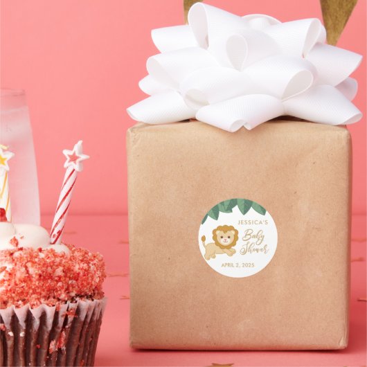 Cute baby lion baby shower bevoordeelt stickers (Feest)