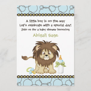 Cute Baby Lion Boys Baby shower Uitnodiging