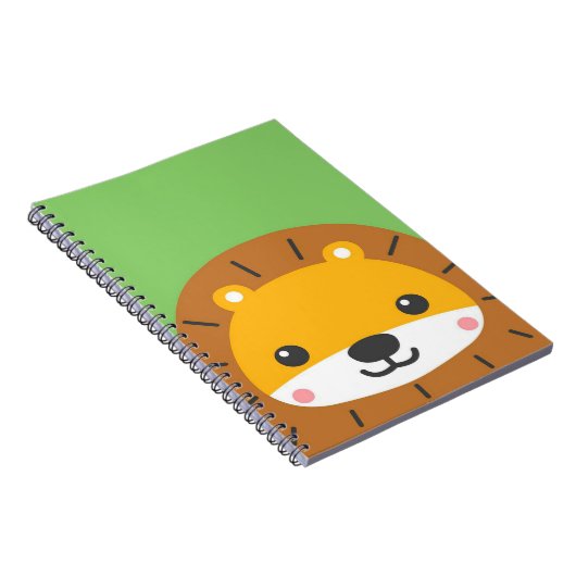 Cute Baby Lion | Cartoon Kunstwerk Notitieboek (Rechterzijde)