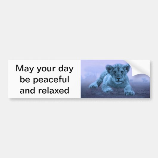 Cute baby lion cub bumpersticker (Voorkant)