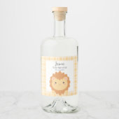 Cute Baby Lion Cub Gender Neutral Baby shower Likeurfles Etiket (Voorkant)