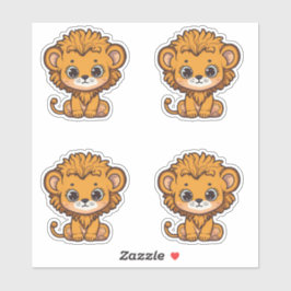 Cute baby lion cub - Little Leo Sticker