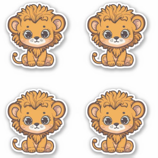 Cute baby lion cub - Little Leo Sticker (Voorkant)