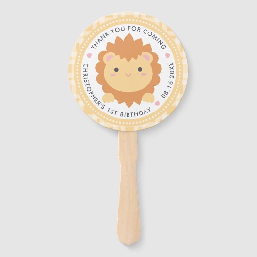 Cute Baby Lion Cub Wild One Boy First Birthday Handwaaier (Voorkant)