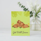 Cute Baby Lion en Aanmoediging Groen Briefkaart (Staand voorkant)