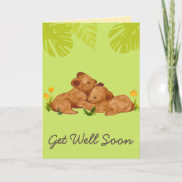 Cute Baby Lion en Aanmoediging Groene C Kaart