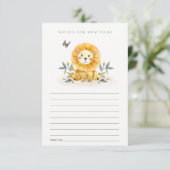 Cute Baby Lion Foliage Advice voor moeder Baby sho Informatiekaartje (Staand voorkant)
