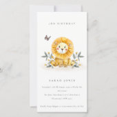 Cute Baby Lion Foliage Elke zondag Uitnodigen Bedankkaart (Voorkant)