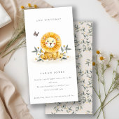 Cute Baby Lion Foliage Elke zondag Uitnodigen Bedankkaart