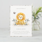 Cute Baby Lion Foliage Elke zondag Uitnodigen Bedankkaart (Staand voorkant)