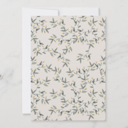 Cute Baby Lion Foliage Elke zondag Uitnodigen Bedankkaart (Achterkant)