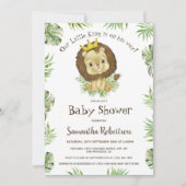 Cute Baby Lion King Waterverf Oerwoud Baby shower Kaart (Voorkant)