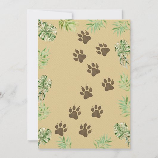 Cute Baby Lion King Waterverf Oerwoud Baby shower Kaart (Achterkant)