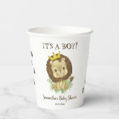 Cute Baby Lion King Waterverf Oerwoud Baby shower Papieren Bekers (Achterkant)