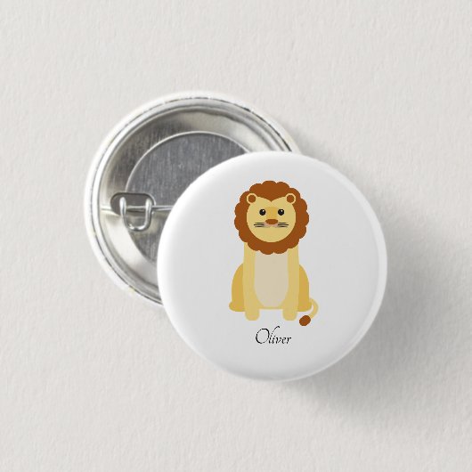 Cute Baby Lion Personalized Ronde Button 3,2 Cm (Voorkant /achterkant)