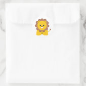 Cute Baby Lion Ronde Sticker (Tas)