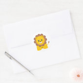 Cute Baby Lion Ronde Sticker (Envelop)