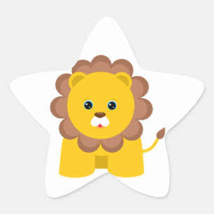 Cute Baby Lion Ster Sticker