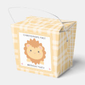 Cute Baby Lion Wild One Boy First Birthday Party Bedankdoosjes (Achterkant)