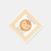 Cute Baby Lion Wild One Boy First Birthday Party Servet (Hoek)
