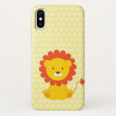 Cute Baby Lion Yellow Polka Dot Pattern Case-Mate iPhone Case (Achterkant)