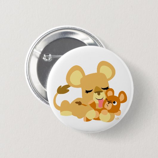 Cute Baby Lion's Bath Ronde Button 5,7 Cm (Voorkant /achterkant)