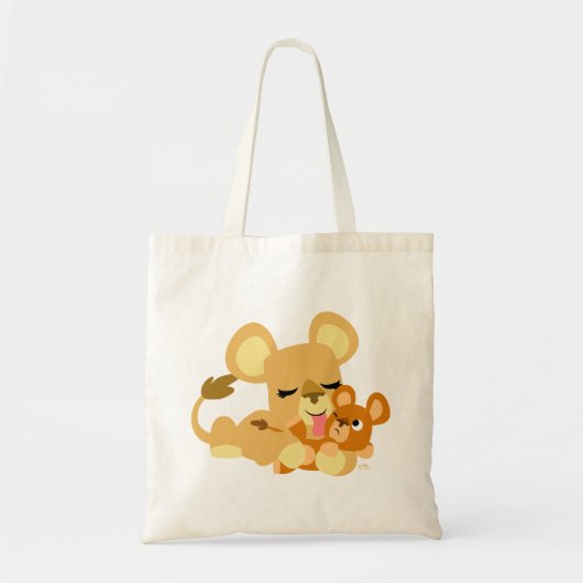 Cute Baby Lion's Bath Tote Bag (Voorkant)