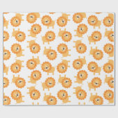 Cute Baby Lions Wrapping Paper Cadeaupapier (Vlak)