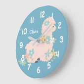 Cute Baby Llama Nursery Grote Klok (Hoek)