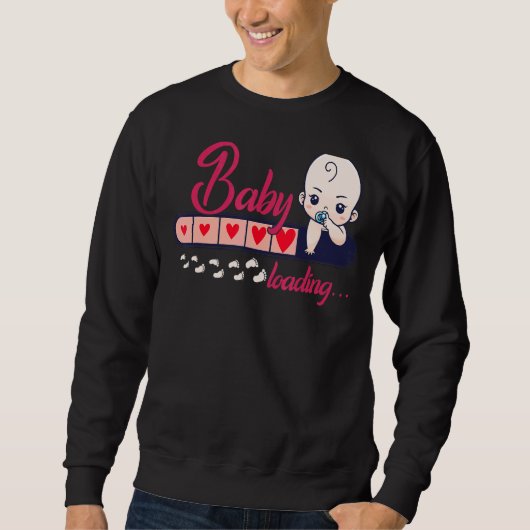 Cute Baby Loading for Pregnancy Announding Mannen Trui (Voorkant)